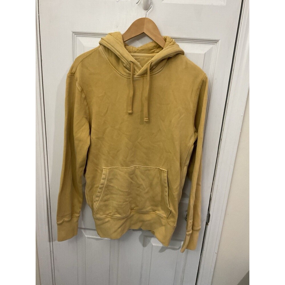 American Eagle Outfitters Yellow Fleece Pullover Hoodie Men's S